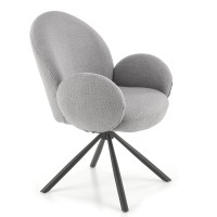K498 Καρέκλα, γκρι boucle-μαυρο 64/63/90 cm, με λειτουργία περιστροφής  2010001195511
