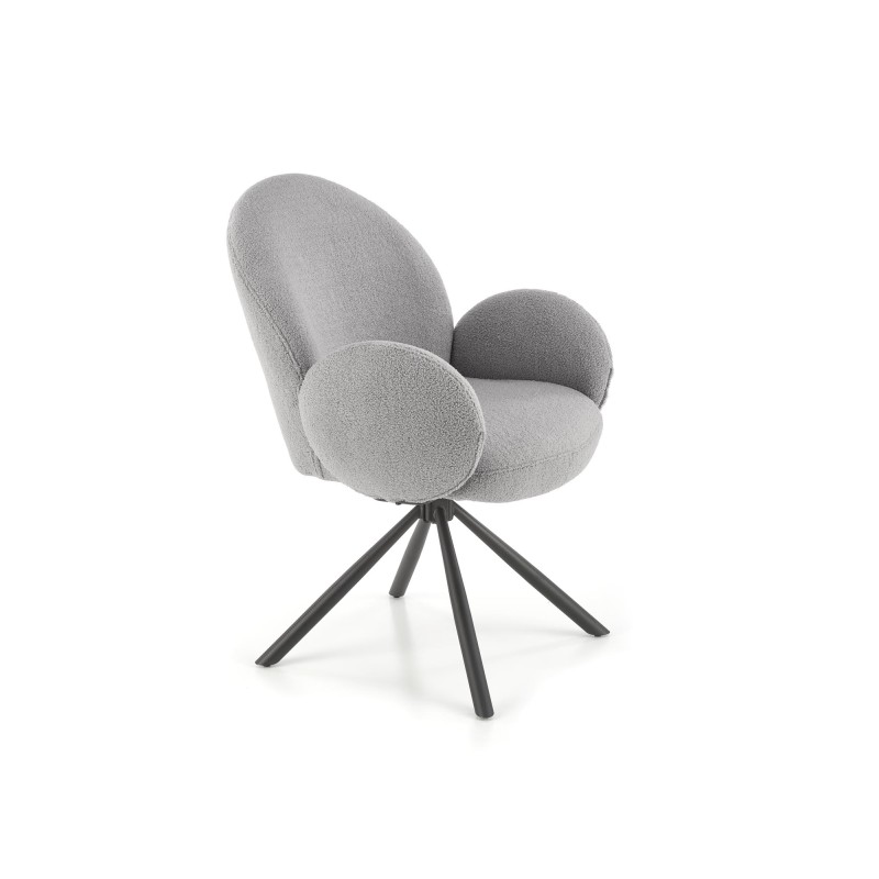K498 Καρέκλα, γκρι boucle-μαυρο 64/63/90 cm, με λειτουργία περιστροφής  2010001195511