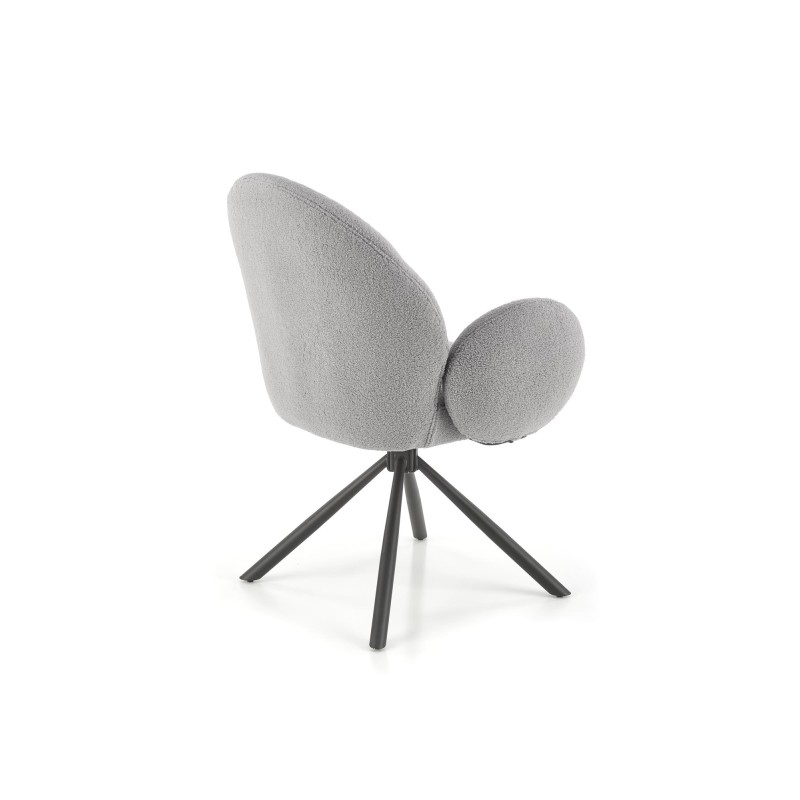 K498 Καρέκλα, γκρι boucle-μαυρο 64/63/90 cm, με λειτουργία περιστροφής  2010001195511