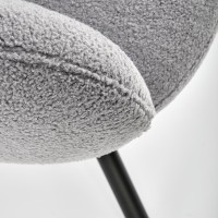 K498 Καρέκλα, γκρι boucle-μαυρο 64/63/90 cm, με λειτουργία περιστροφής  2010001195511