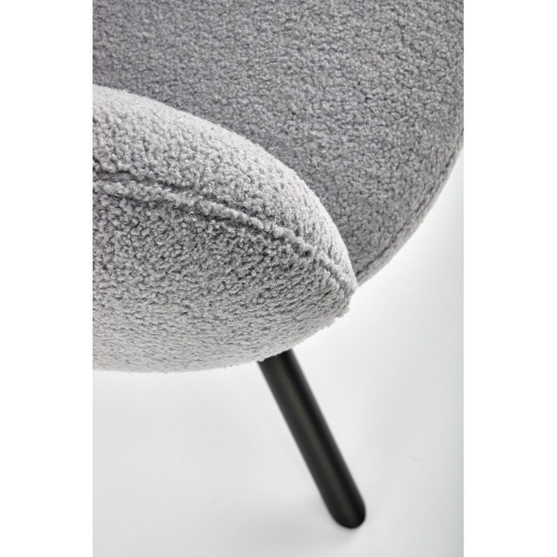 K498 Καρέκλα, γκρι boucle-μαυρο 64/63/90 cm, με λειτουργία περιστροφής  2010001195511