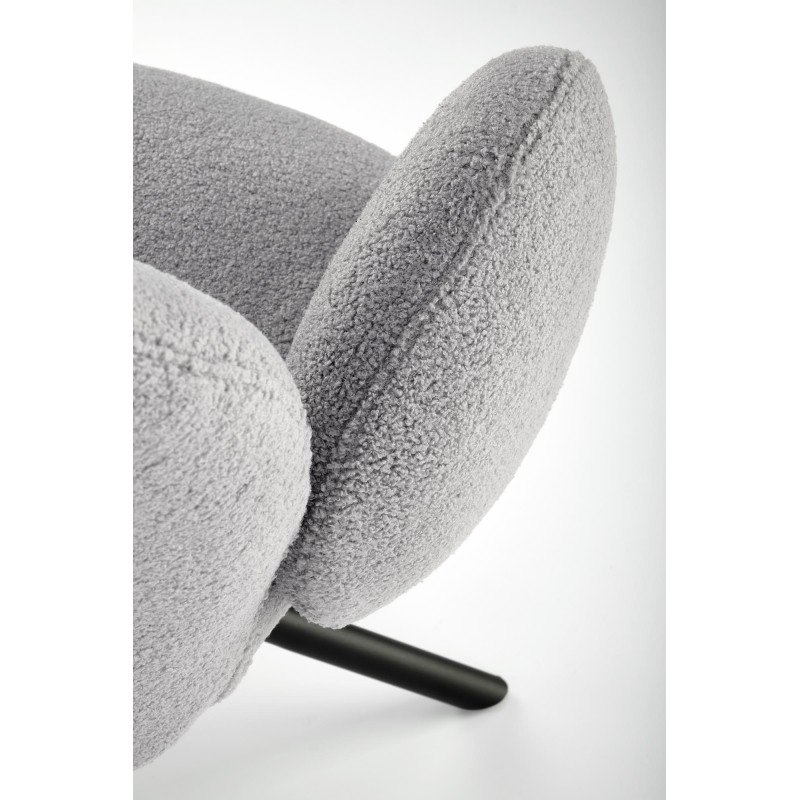 K498 Καρέκλα, γκρι boucle-μαυρο 64/63/90 cm, με λειτουργία περιστροφής  2010001195511