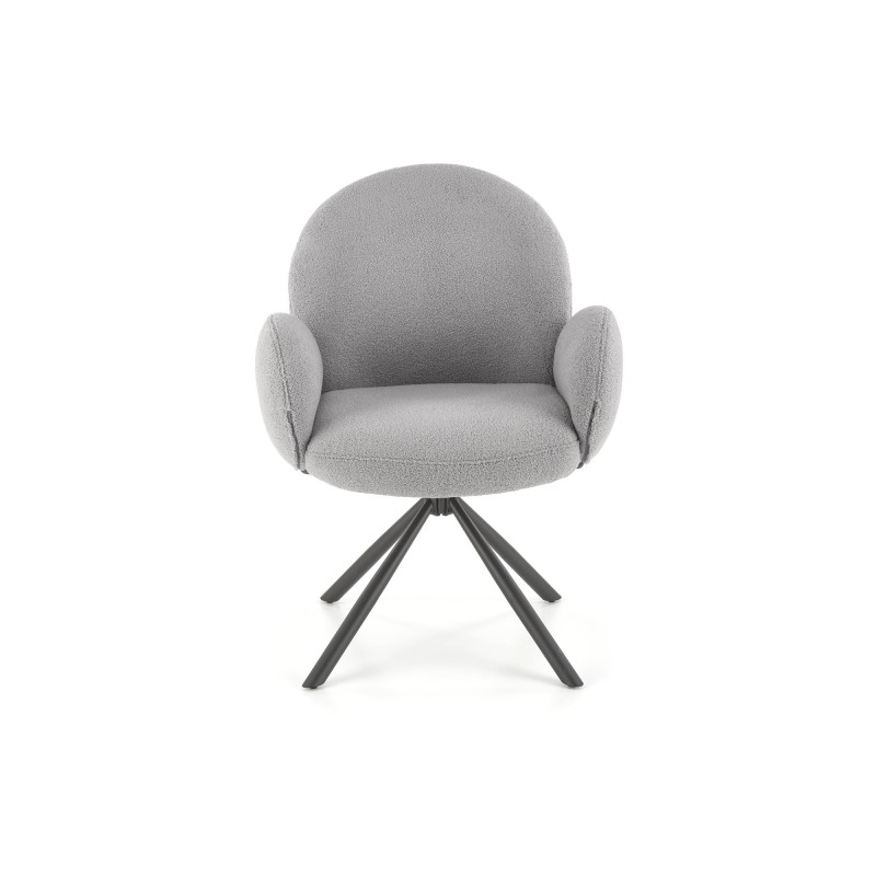 K498 Καρέκλα, γκρι boucle-μαυρο 64/63/90 cm, με λειτουργία περιστροφής  2010001195511