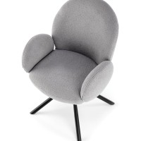 K498 Καρέκλα, γκρι boucle-μαυρο 64/63/90 cm, με λειτουργία περιστροφής  2010001195511