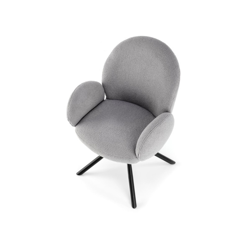 K498 Καρέκλα, γκρι boucle-μαυρο 64/63/90 cm, με λειτουργία περιστροφής  2010001195511