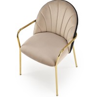 K500 Καρέκλα μπεζ / μαύρο 53x57x80 με ύψος καθίσματος 46 cm
