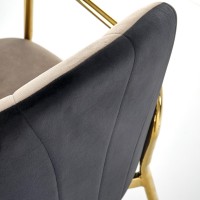 K500 Καρέκλα μπεζ / μαύρο 53x57x80 με ύψος καθίσματος 46 cm