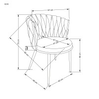 K516 Καρέκλα τραπεζαρίας ανοιχτό μπεζ 57x60x79 με ύψος καθίσματος 49 cm cm 2010001195788
