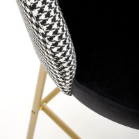 H113 Σκαμπό μπαρ μαύρο/λευκό 47x55x85 με ύψος καθίσματος 65 cm