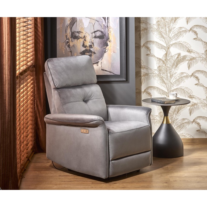 Πολυθρόνα relax SEMIR γκρι 80/90-170/92-108/46 cm 2010001196549
