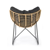 Πολυθρόνα  WHISPER, μαύρο μαξιλάρι / φυσικό 81x90x90 με ύψος καθίσματος 45 cm 2010001196556