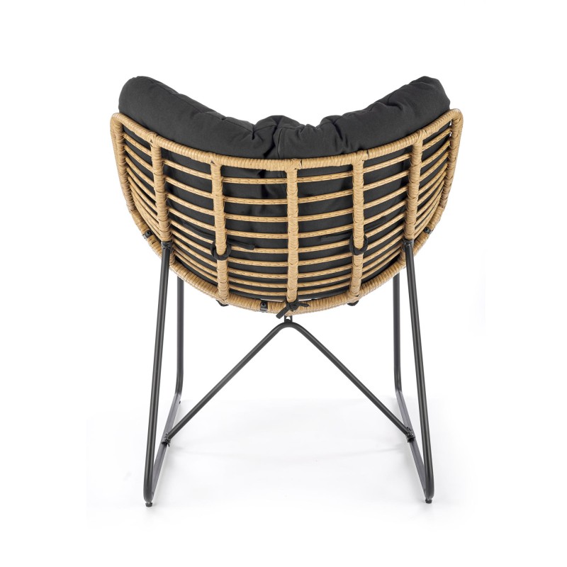 Πολυθρόνα  WHISPER, μαύρο μαξιλάρι / φυσικό 81x90x90 με ύψος καθίσματος 45 cm 2010001196556