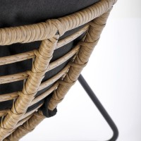 Πολυθρόνα  WHISPER, μαύρο μαξιλάρι / φυσικό 81x90x90 με ύψος καθίσματος 45 cm 2010001196556