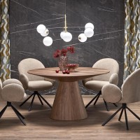 HENDERSON Στρογγυλό Τραπέζι σε Καρυδί απόχρωση 136x136x78Y 2010001196631