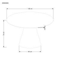 HENDERSON Στρογγυλό Τραπέζι σε Καρυδί απόχρωση 136x136x78Y 2010001196631