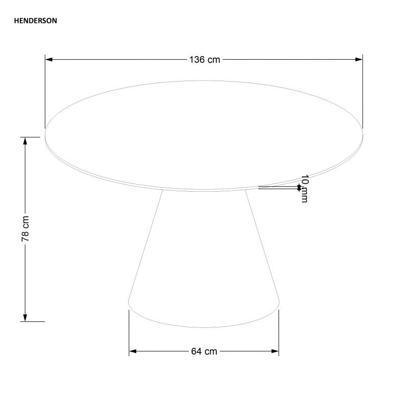 HENDERSON Στρογγυλό Τραπέζι σε Καρυδί απόχρωση 136x136x78Y 2010001196631