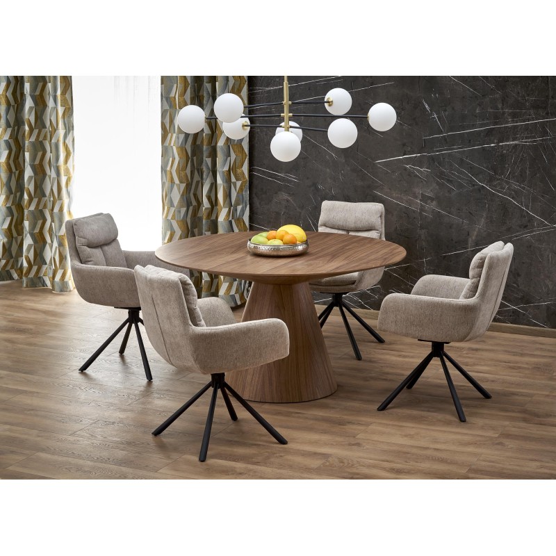 HENDERSON Στρογγυλό Τραπέζι σε Καρυδί απόχρωση 136x136x78Y 2010001196631
