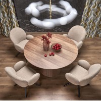 HENDERSON Στρογγυλό Τραπέζι σε Καρυδί απόχρωση 136x136x78Y 2010001196631
