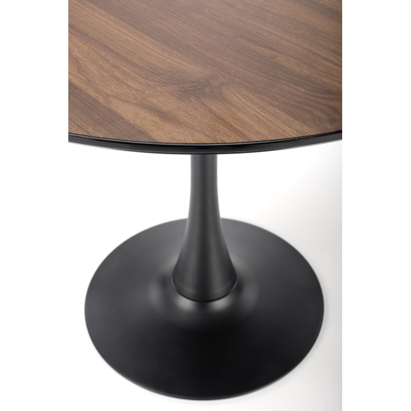 Στρογγυλό τραπέζι OLMO, καρυδιά / μαύρο 90x90x73 cm