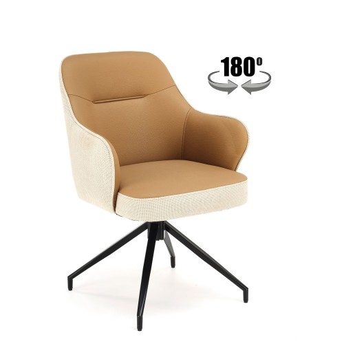 K527 καρέκλα, μπεζ διαστάσεις: 60/65/85cm ύψος καθίσματος 40 cm, λειτουργία περιστροφής 180