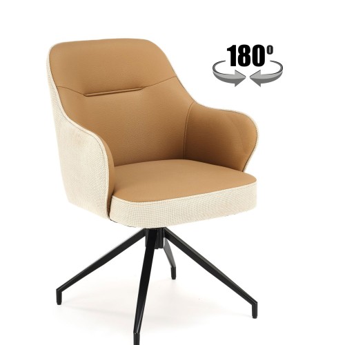 K527 καρέκλα, μπεζ διαστάσεις: 60/65/85cm ύψος καθίσματος 40 cm, λειτουργία περιστροφής 180