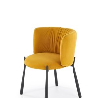 K531 Καρέκλα μουσταρδί βελούδο-μαύρο 60x58x76 με ύψος καθίσματος 45 cm 2010001200345