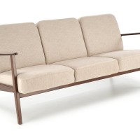 MILANO 3θέσιος καναπές, μπεζ / σκούρα καρυδιά  175x77x77x με ύψος καθίσματος 44 cm 2010001202165
