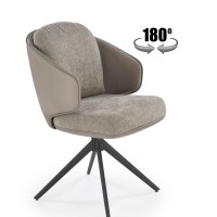 K554 Καρέκλα, γκρί-ανοιχτό γκρί  58/67/90 cm, με λειτουργία περιστροφής 180