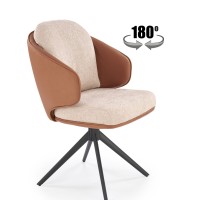 K554 Καρέκλα, καφέ-μπεζ 58/67/90 cm, με λειτουργία περιστροφής 180