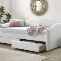 Κρεβάτι με δύο συρτάρια CAYDENCE 90 σε κρεμ 99x216x94cm