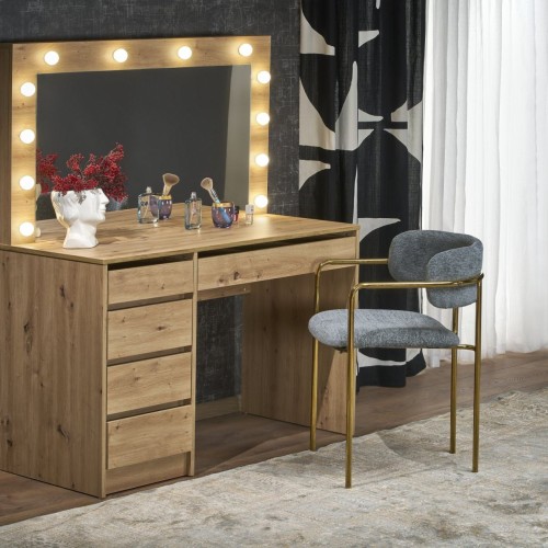 Τουαλέτα Μακιγιάζ  HOLLYWOOD με Καθρέφτη LED & Συρτάρια Artisan Oak 120x55x140cm