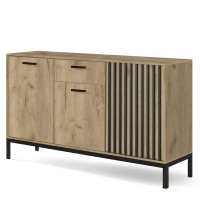 LAMINO KM-1 Μπουφές με 3 ντουλάπια και 1 συρτάρι δρυς craft/μαύρο διάσταση: 154/40/84 cm