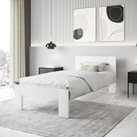Κρεβάτι MATILDA 90 από μασίφ ξύλο οξιάς σε λευκό 98x205x87cm